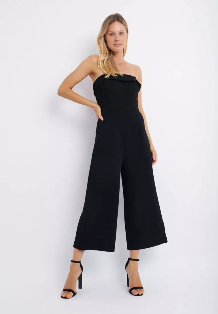 Black boobtube jumpsuit online