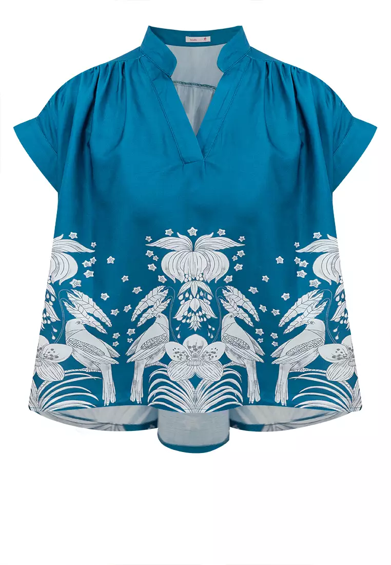 DAIRY Digital Print Floral Filipiniana Blouse