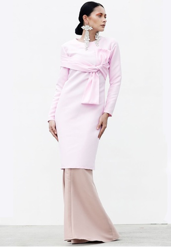 Catlyn Kurung from Blubelle in pink and Brown