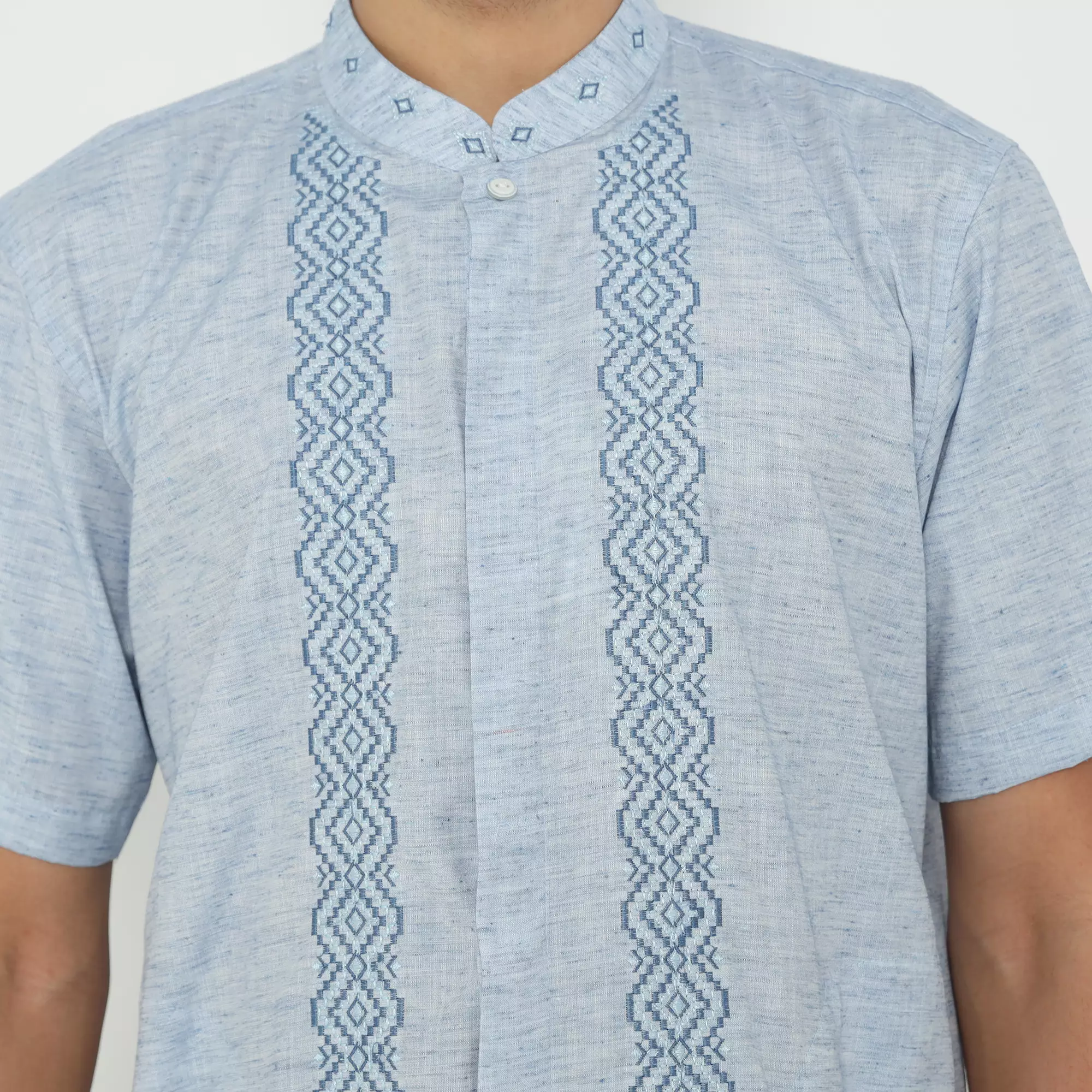 Platini Kemeja Pria Koko Shanghai Lengan Pendek Katun 031019.21 BLUE