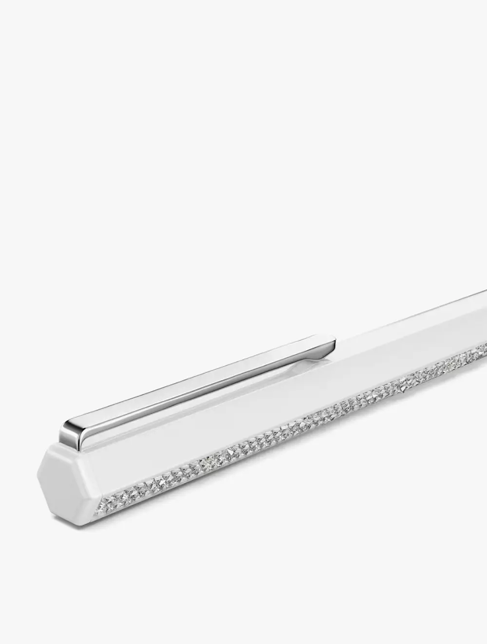 Crystal Shimmer Ballpoint Pen, White Lacquered, Chrome Plated - White