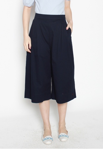 JOVET blue and navy Classic Wide Leg Culottes With 2 Pockets B08AFAA53200BEGS_1