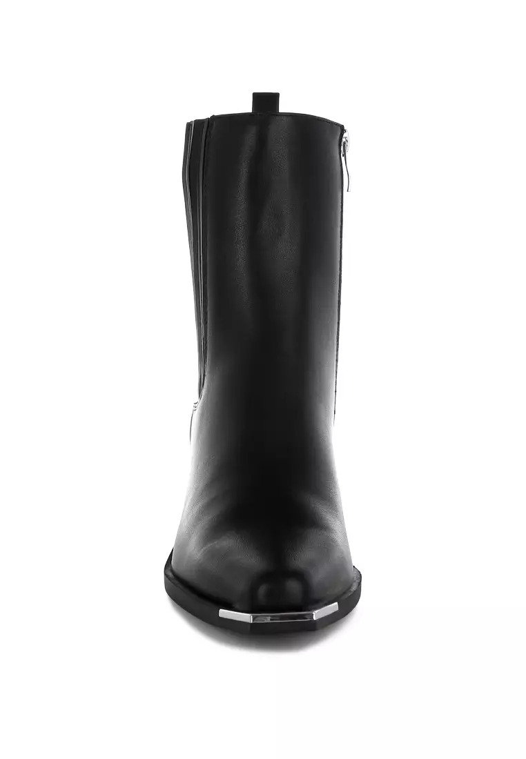 High Ankle Chelsea Boots In Black