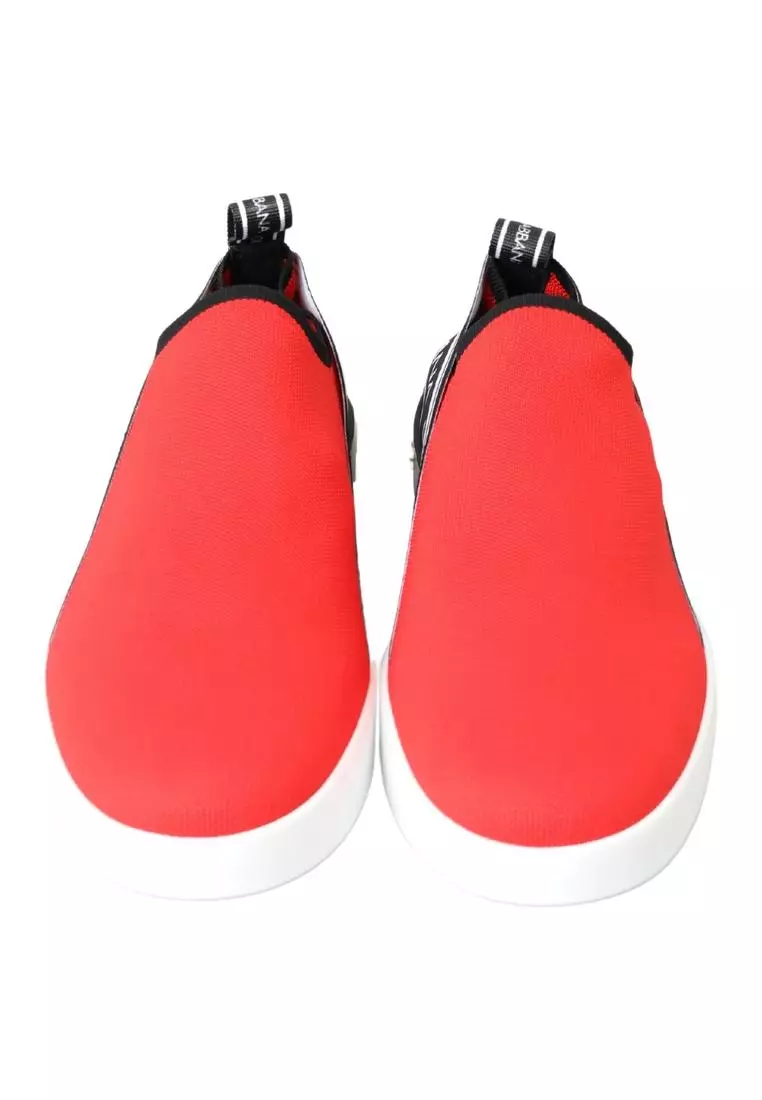 Red sale white shoes