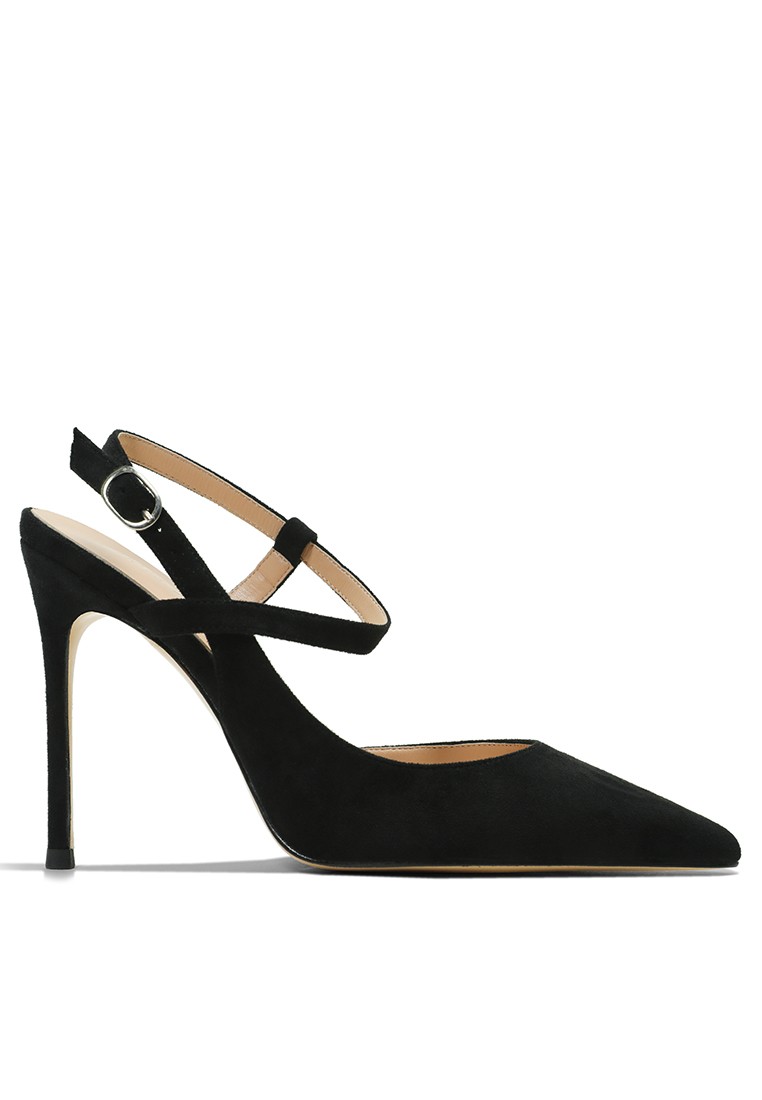 10CM Suede Pointed Slingback High Heels HZL280-1