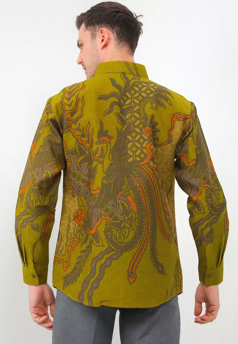 Batik Talenta Exclusive Lengan Panjng Dobby Katun Halus Green Pekat