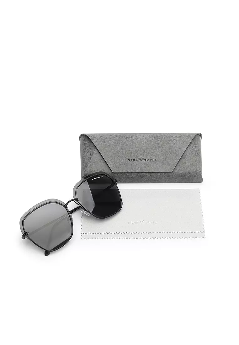 Unisex Polarized Square Sunglasses (Kacamata Hitam) - Hitam / Abu-Abu