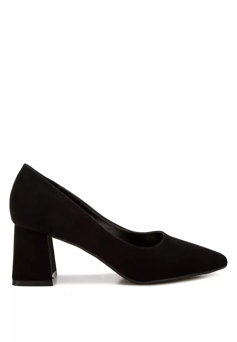 Low block heel black pumps best sale