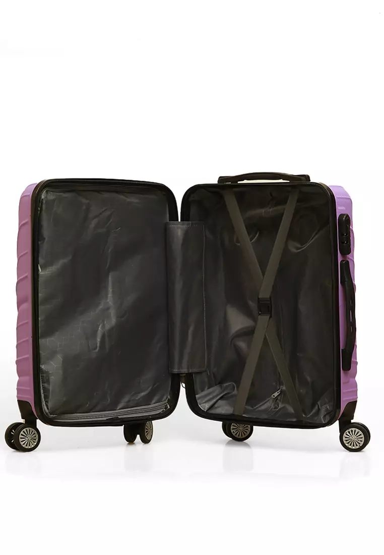 Carlton Tas Koper Unisex Size 20 Inch Travel Luggage Large Compartment Material Fiber ABS ORIGINAL - Purple