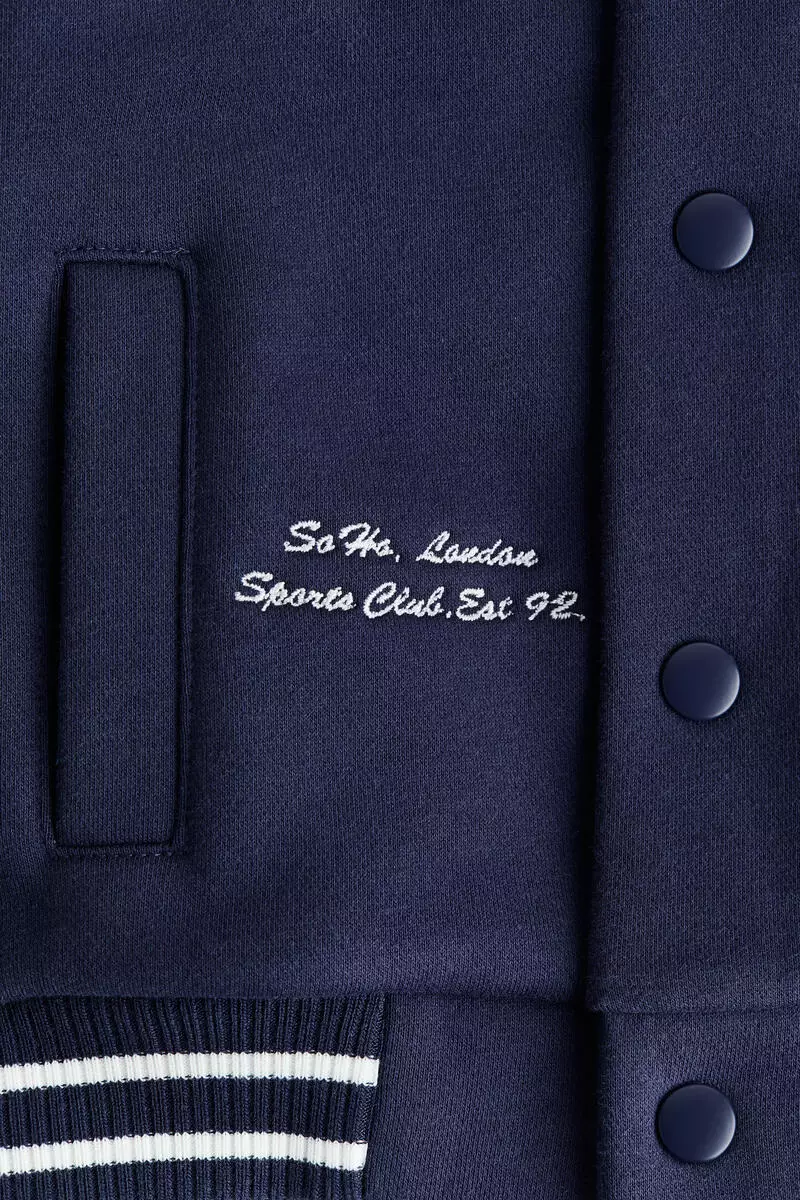 Motif-detail baseball jacket