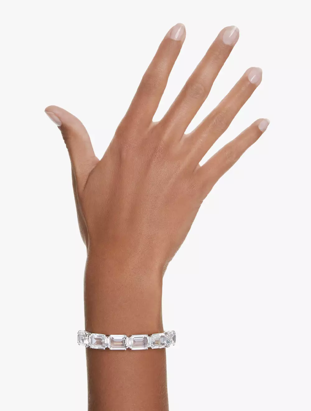 Millenia Bangle, Octagon Cut, White, Rhodium Plated - S - White