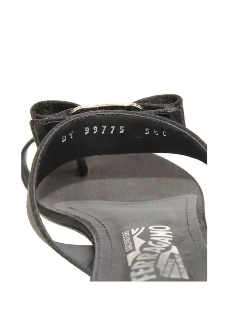 Salvatore ferragamo gancini satin sandal hot sale