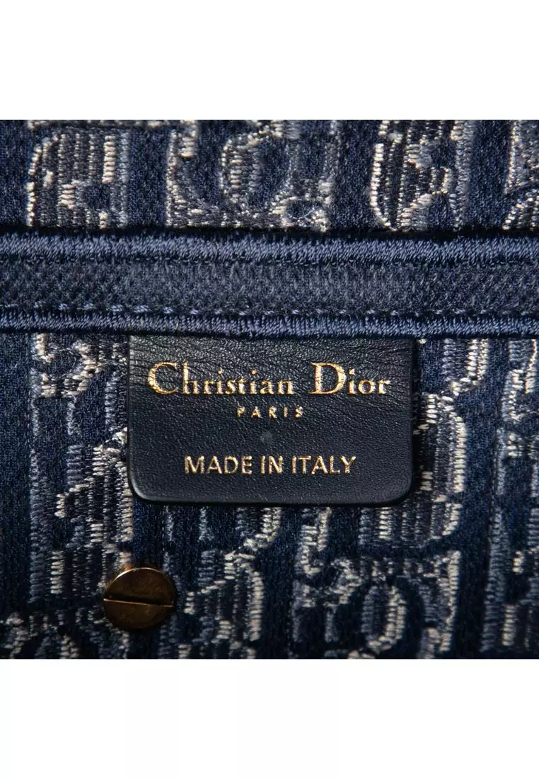 Pre-Loved Dior Oblique Embroidered Velvet Saddle Bag