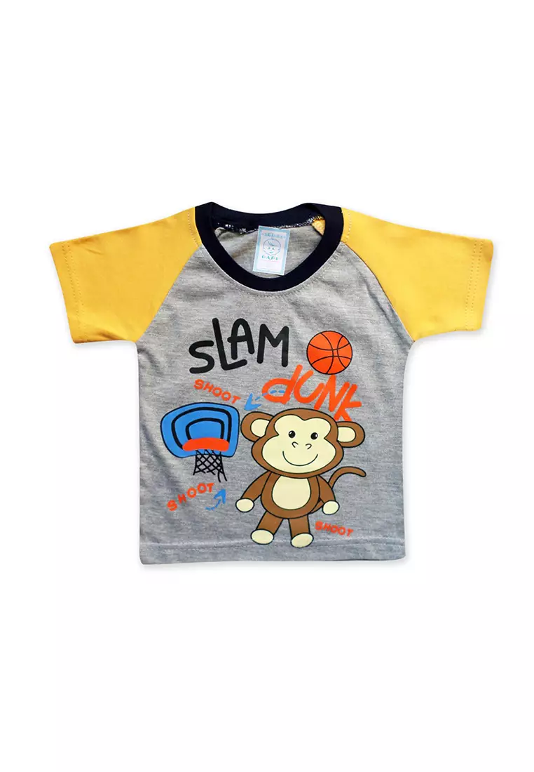 Skabe Pakaian Bayi Anak Laki Laki Baju Atasan Oblong Lengan Pendek Monkey Setelan Celana Jeans Warna Tua All Size Untuk Usia 6 Bulan Hingga 12 Bulan 3016