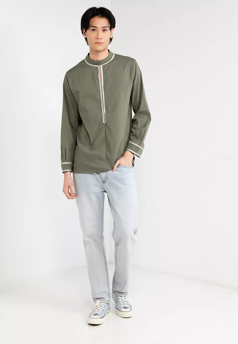 Men’s Collar Embroidered Shirt