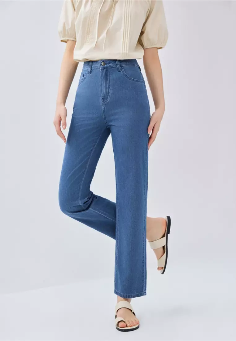 Women's Beau Monde Mid Rise Regular Fit Denim Pants