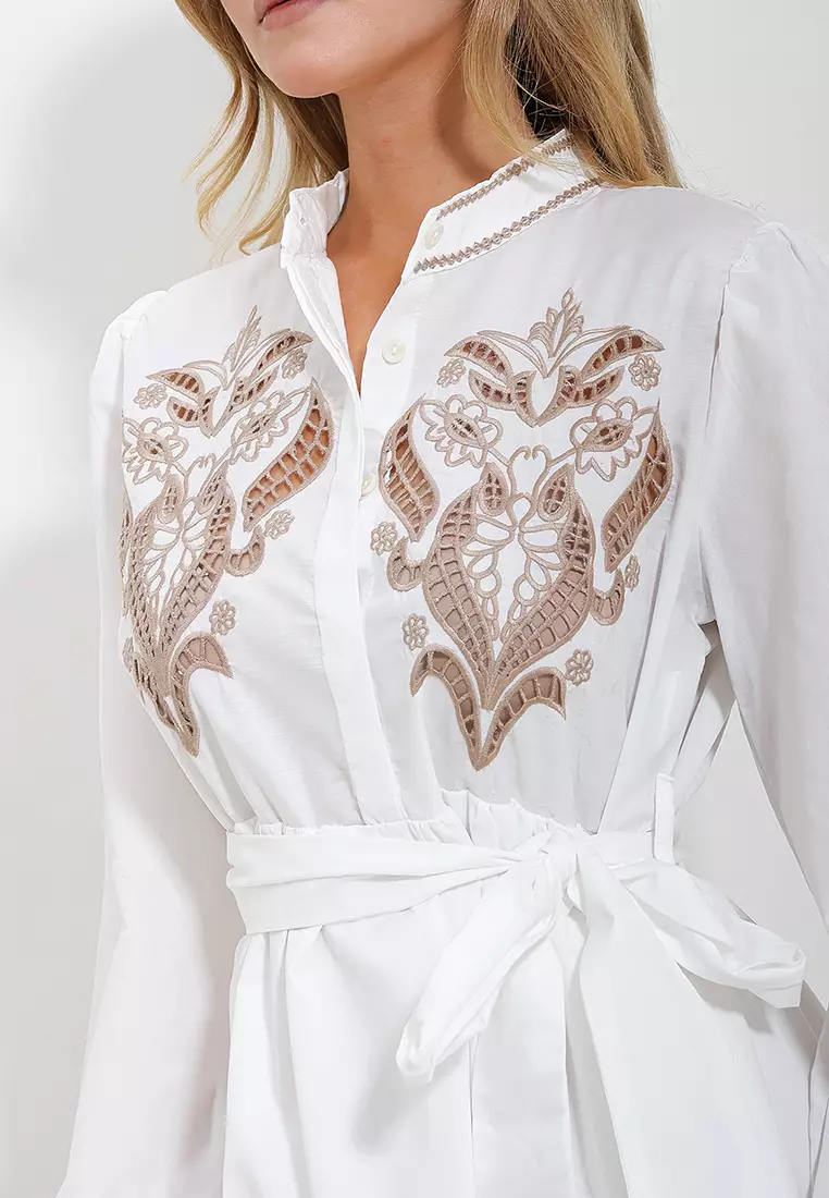 Judge Collar Embroidered Dress
