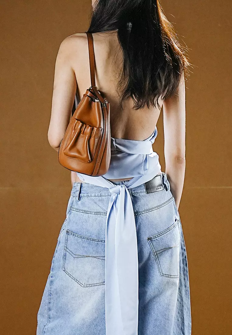 ORUKAMI Pocket Convertible Bucket Tote Small II - Toffee