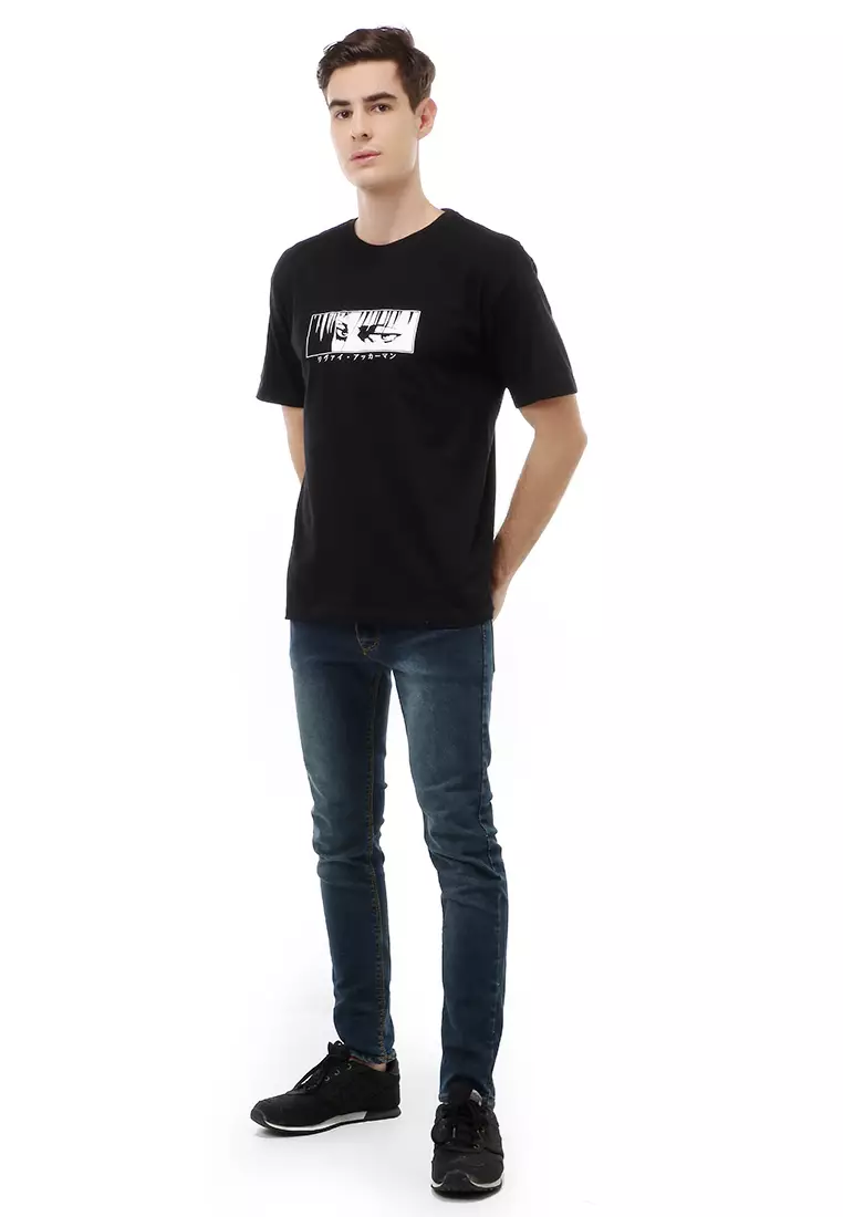 Jack T-Shirt Atasan Kasual Kaos Pria Anime Short Sleeve Material Cotton ORIGINAL - Black