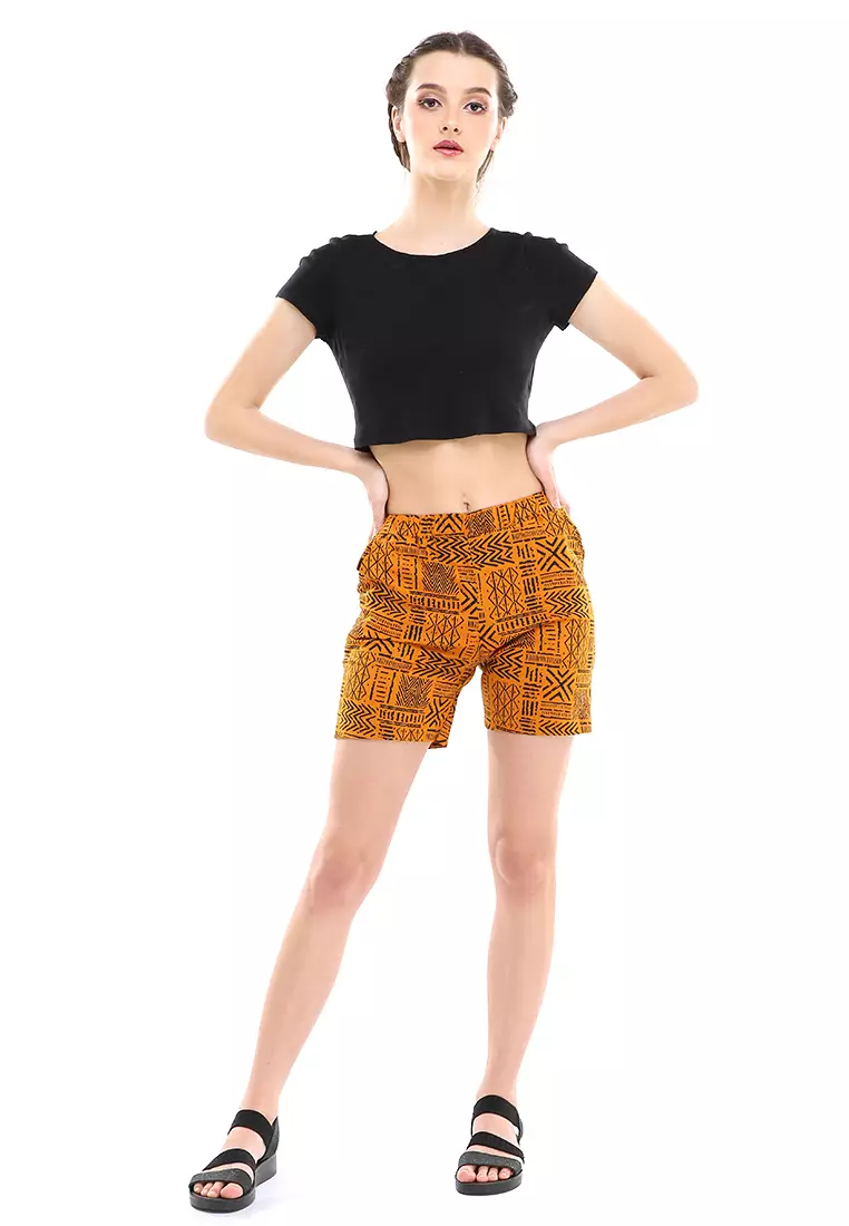 Rainer Shorts Hot Pants Motif Bergambar Bawahan Wanita Design Casual Regular Fit - Kubus