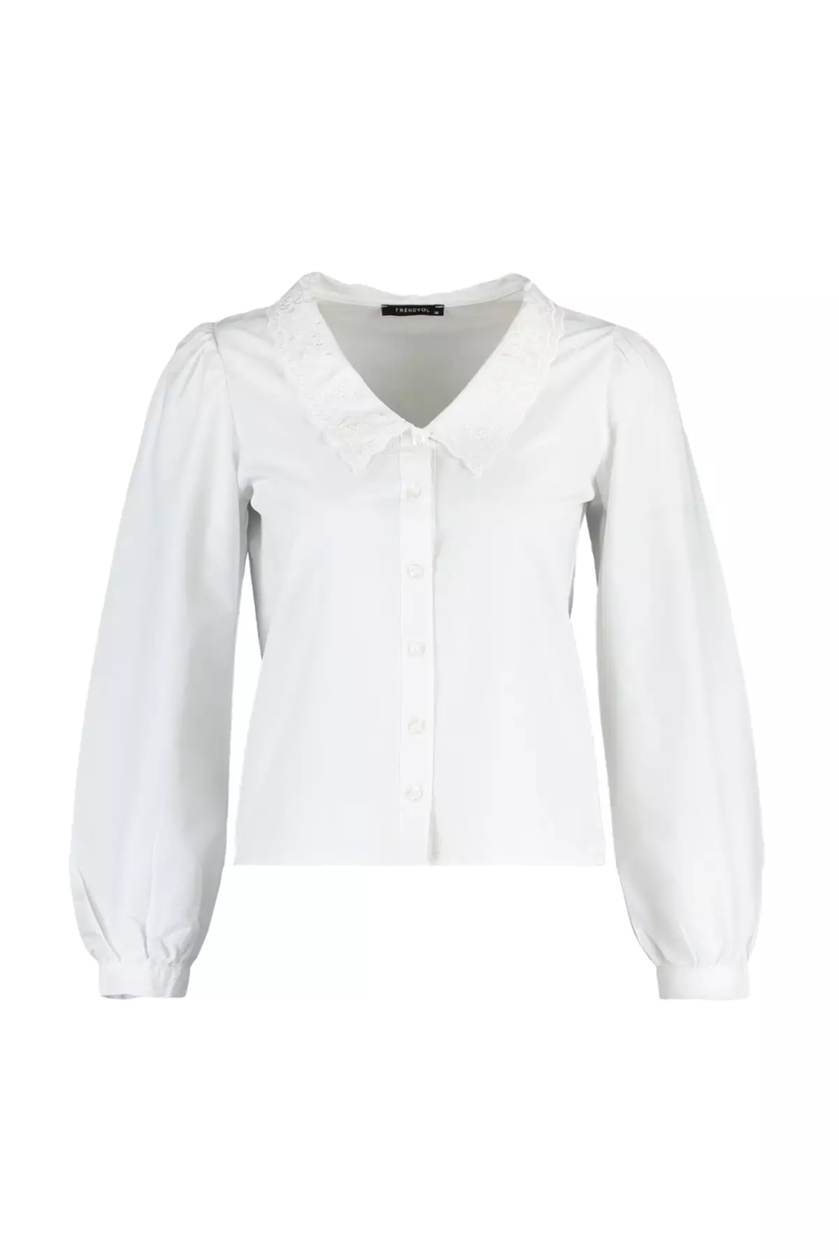 Embroidered Collar Detail Blouse