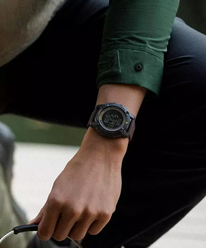 Jam Tangan Pria Timex Expedition Ridge Solar Chronograph Digital Dial Brown Silicone Strap TW4B33800V5 Original