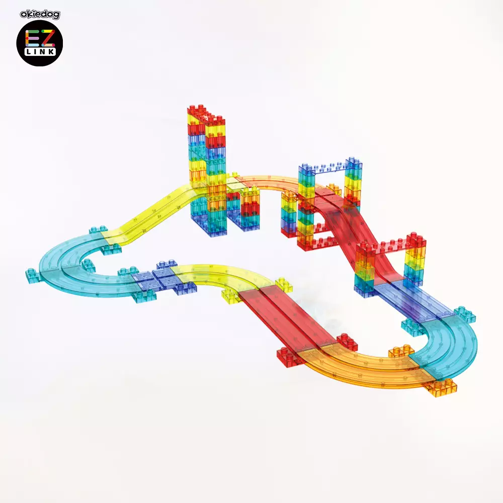 Okiedog EZLINK Magnetic Track Car - Mainan Magnet Edukasi anak (STEM) - 154pcs