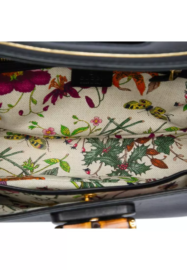 Pre-Loved Gucci Medium Calfskin New Bamboo Top Handle Bag