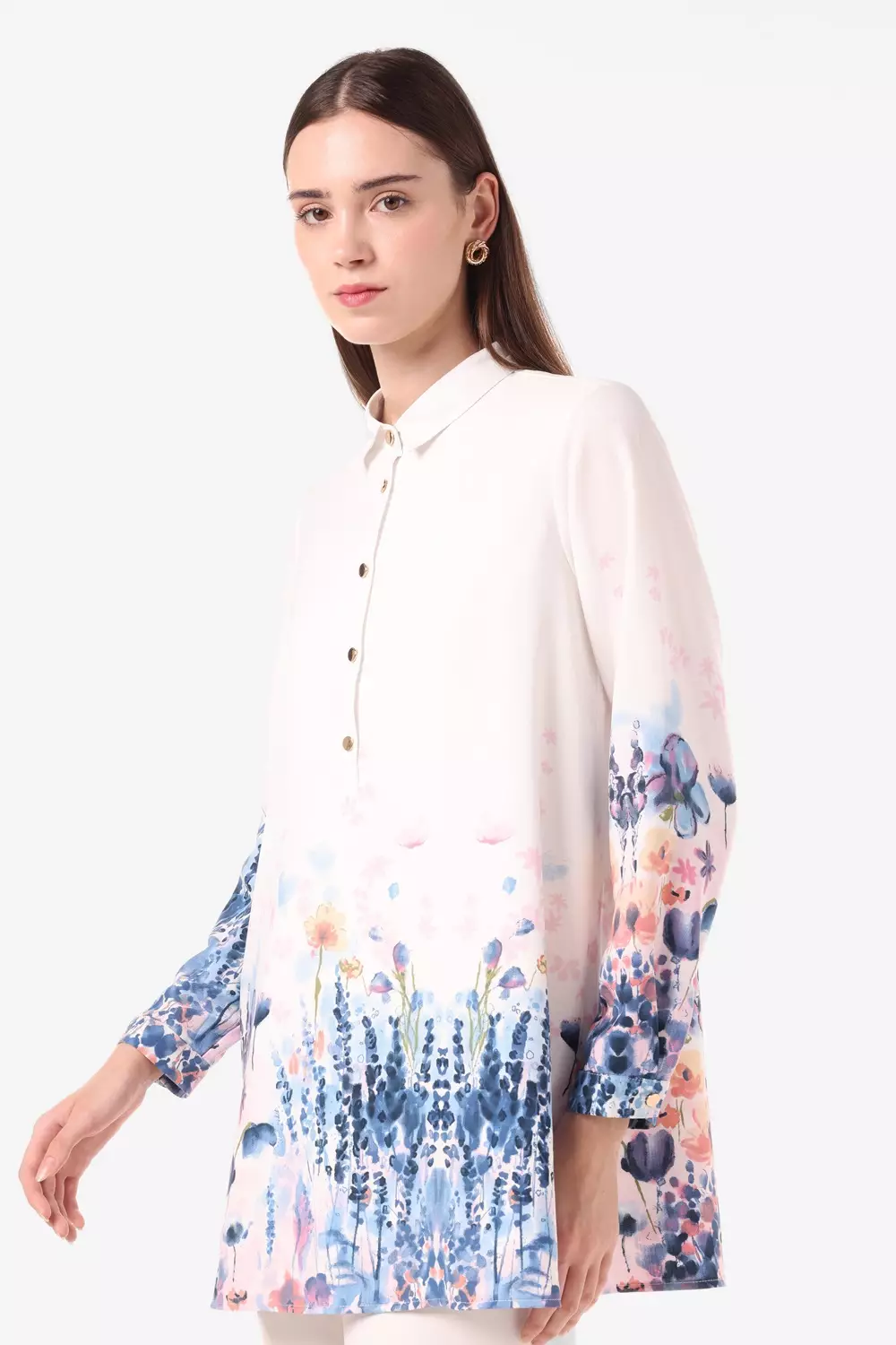 Stark Tunic Jardin Blur Warna JARDIN BLUR