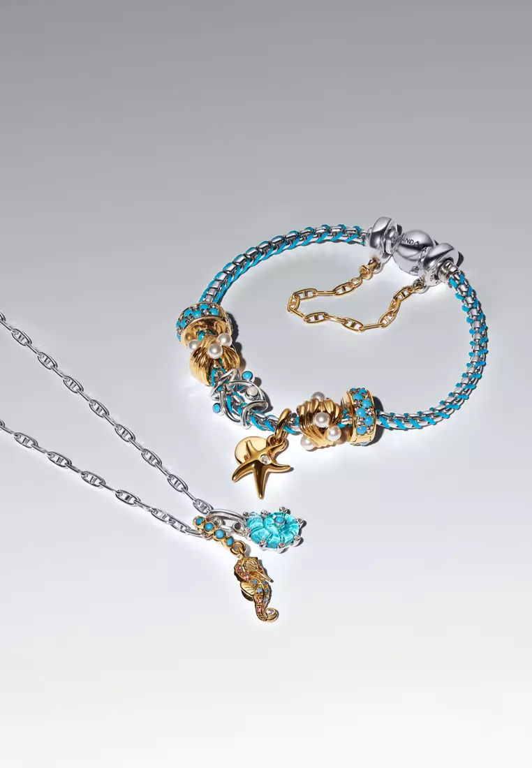 Buy PANDORA Pandora Blue Cord Snake Chain Bracelet Online ZALORA