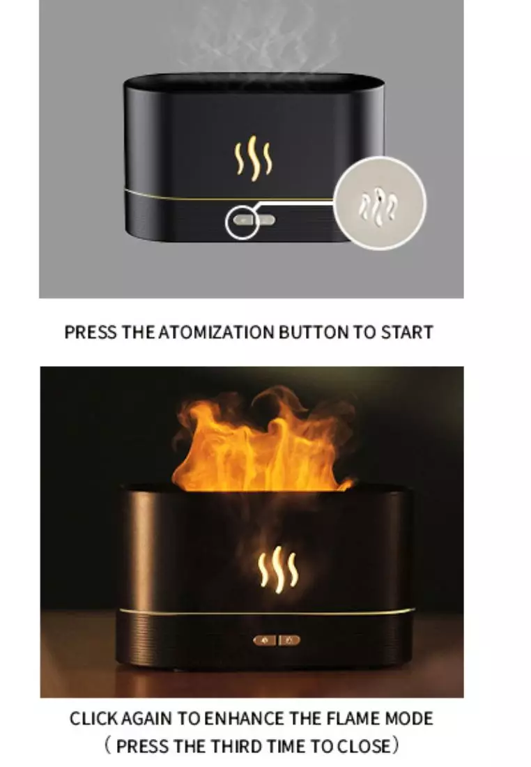 Buy Stitches & Tweed Flame Diffuser Mist Humidifier Black 2023 Online