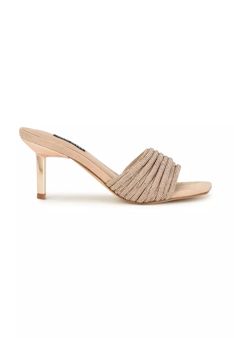 Discount on Nine West  shoes - SKU: Harbor Heeled Slide Sandals Light Natural