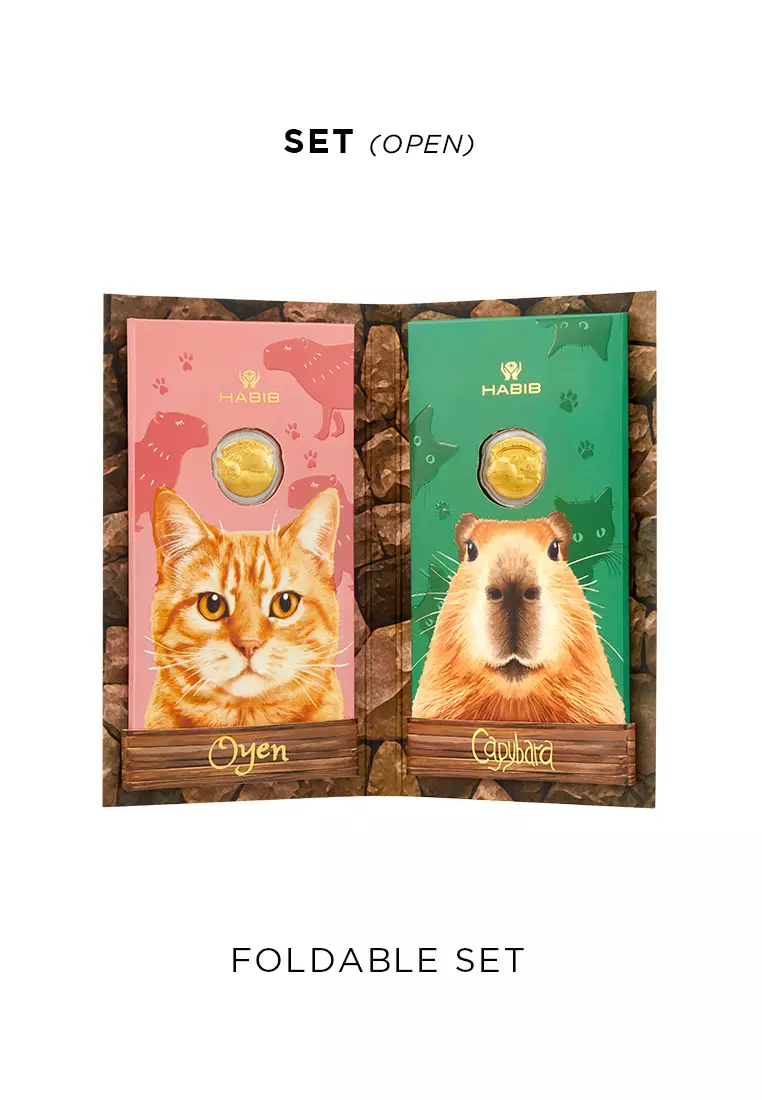 HABIB x Zoo Negara Collection (Capybara & Oyen) | 999.9 Gold Wafer (0.40g)