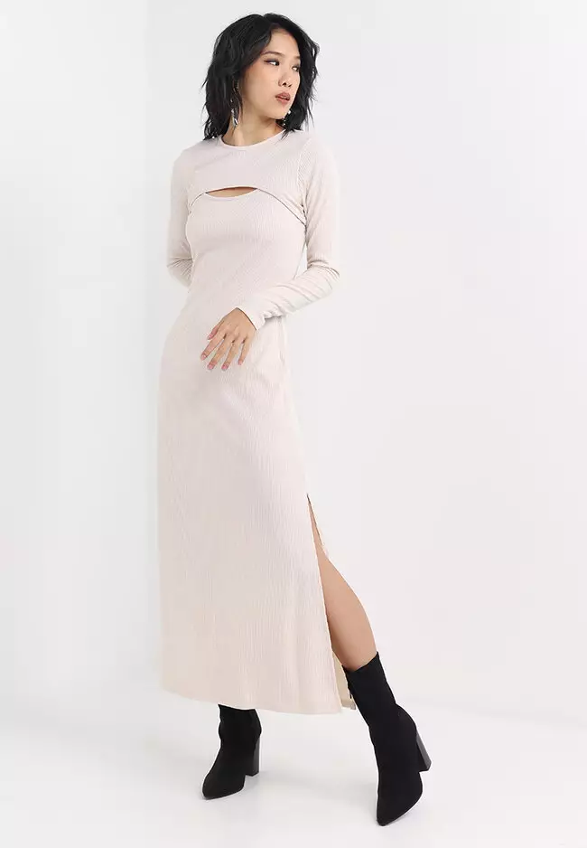 Topshop white store maxi dress