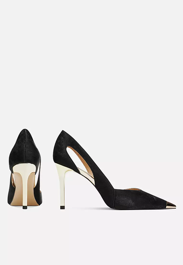6CM Hollowed Pointed Satin Wedding Heels PX708-B36