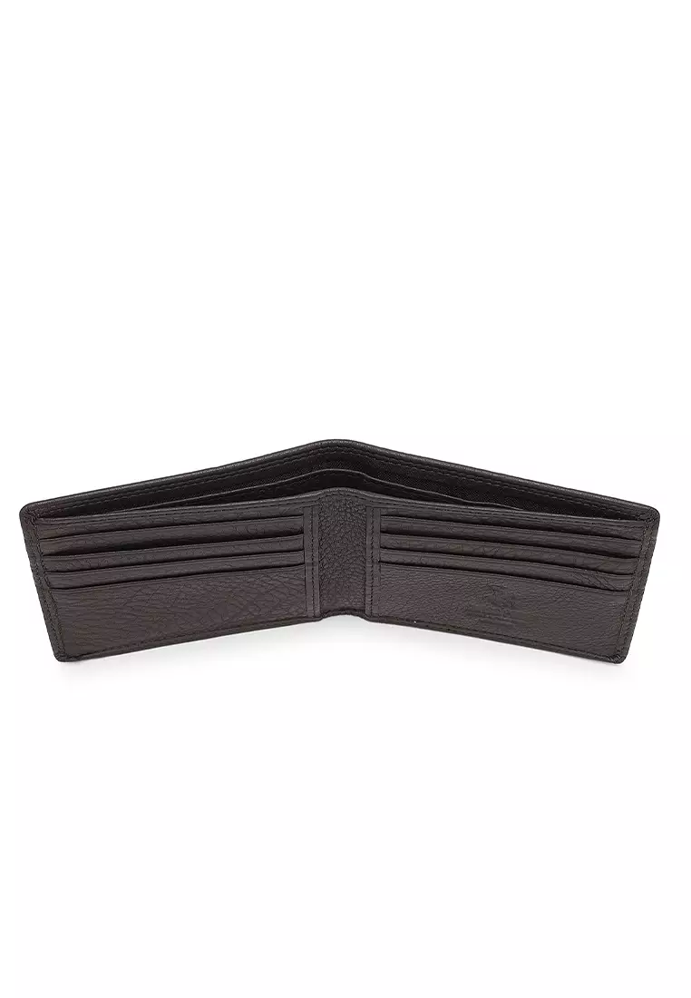 Genuine Leather RFID Short Wallet - Black