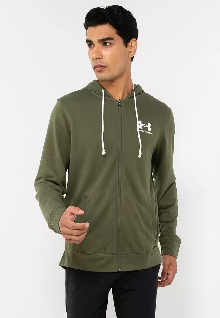 Buy Under Armour Rival Terry Full-Zip Hoodie in Marine OD Green/Onyx White  2024 Online