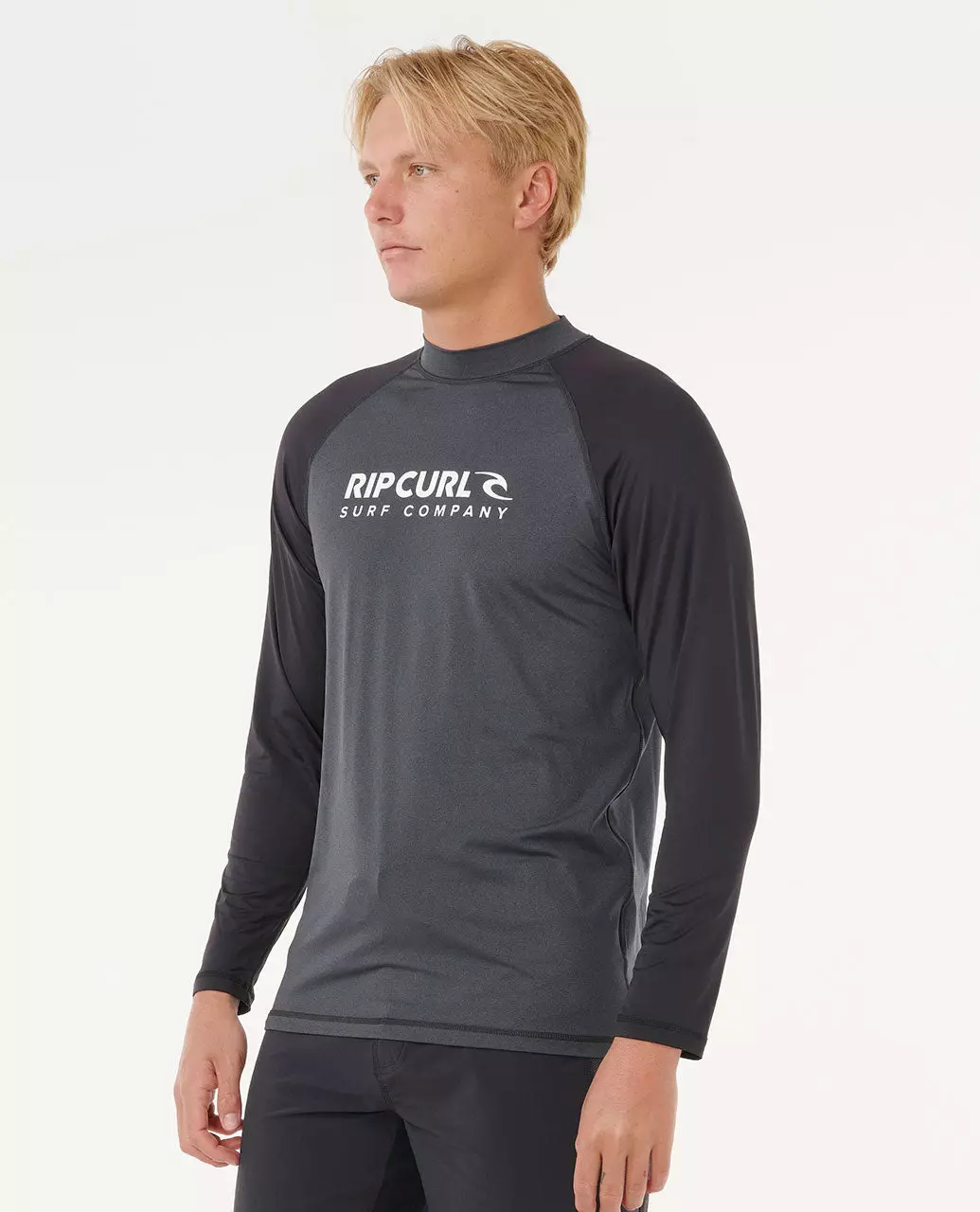 Rip Curl Men Shock Upf50 Long Sleeve Rash Vest - Black Marle