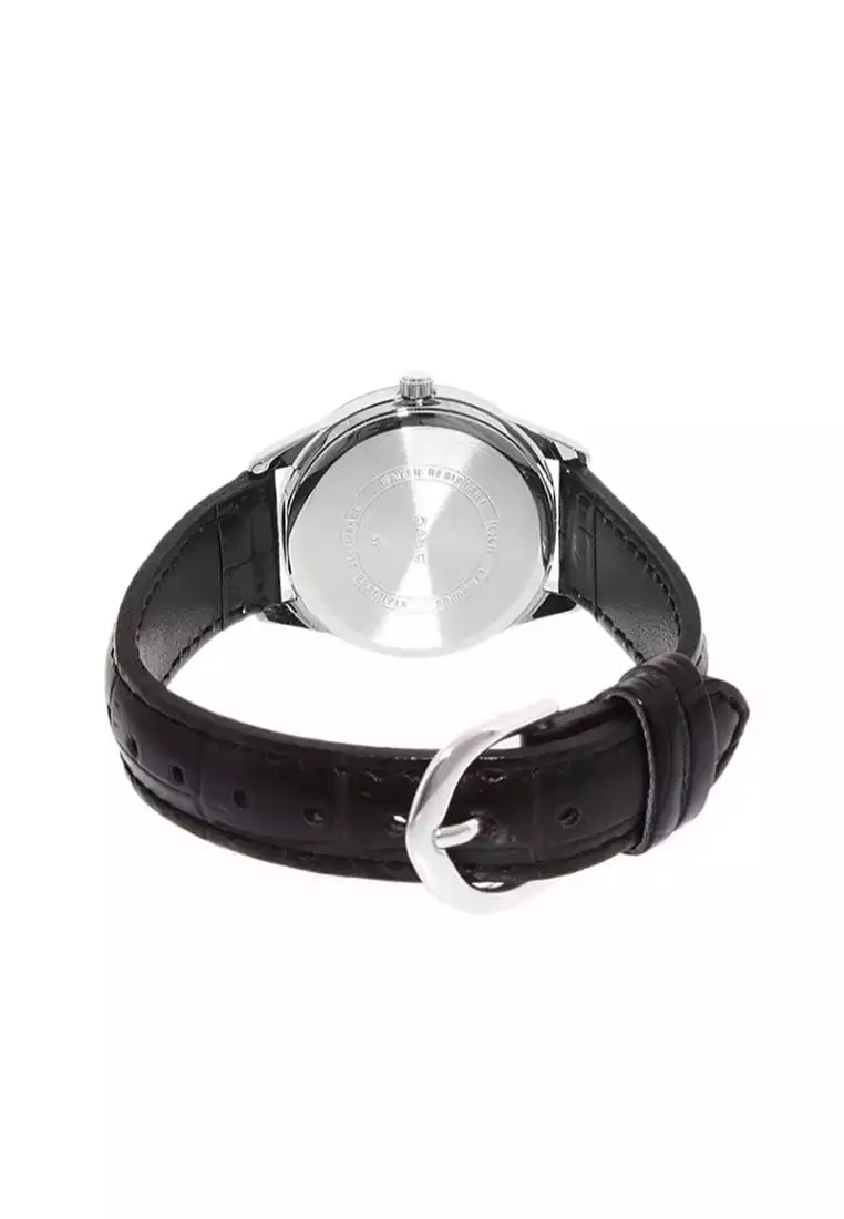 Couple's Analog Watch MTP/LTP-V005L-7B Black Leather Band Pair Watch