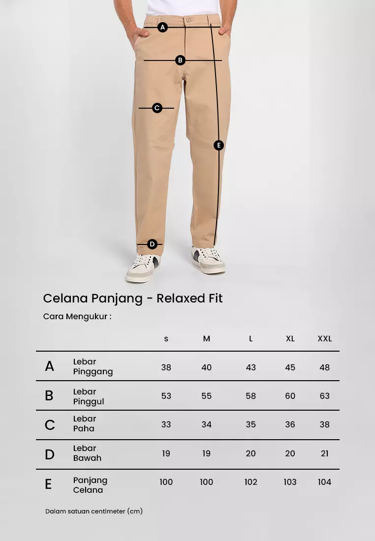 MANZONE- Celana Panjang Pria Relaxed Fit Deva 02 - Beige Warna Beige