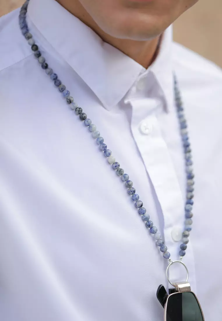 Jewelry Accessories Men Ball Agate Blue Gemstones