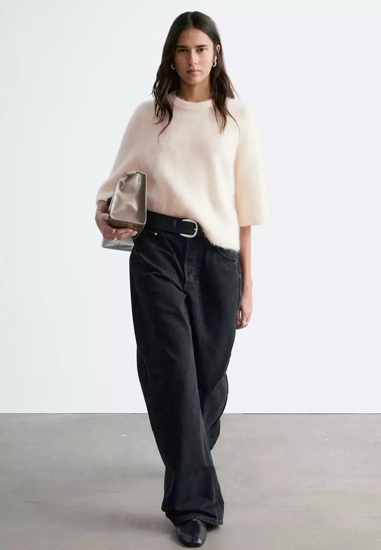 Mohair-Blend Knitted T-Shirt