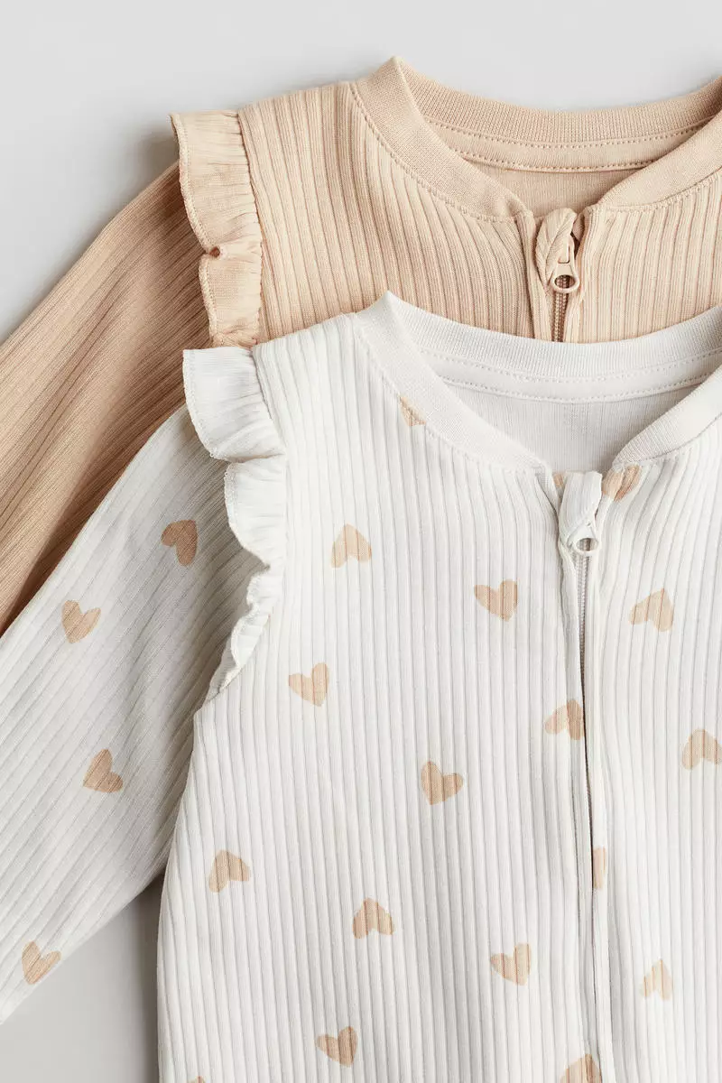 2-pack cotton sleepsuits