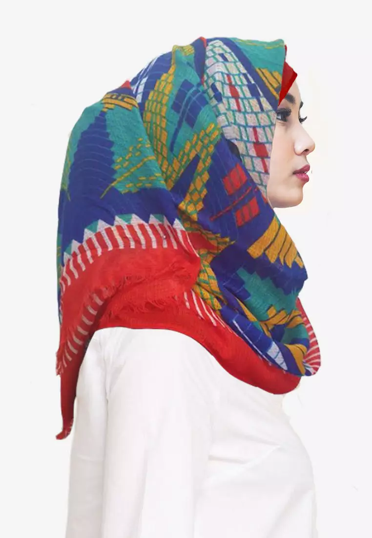 Labyrinth Hijab Pashmina Red