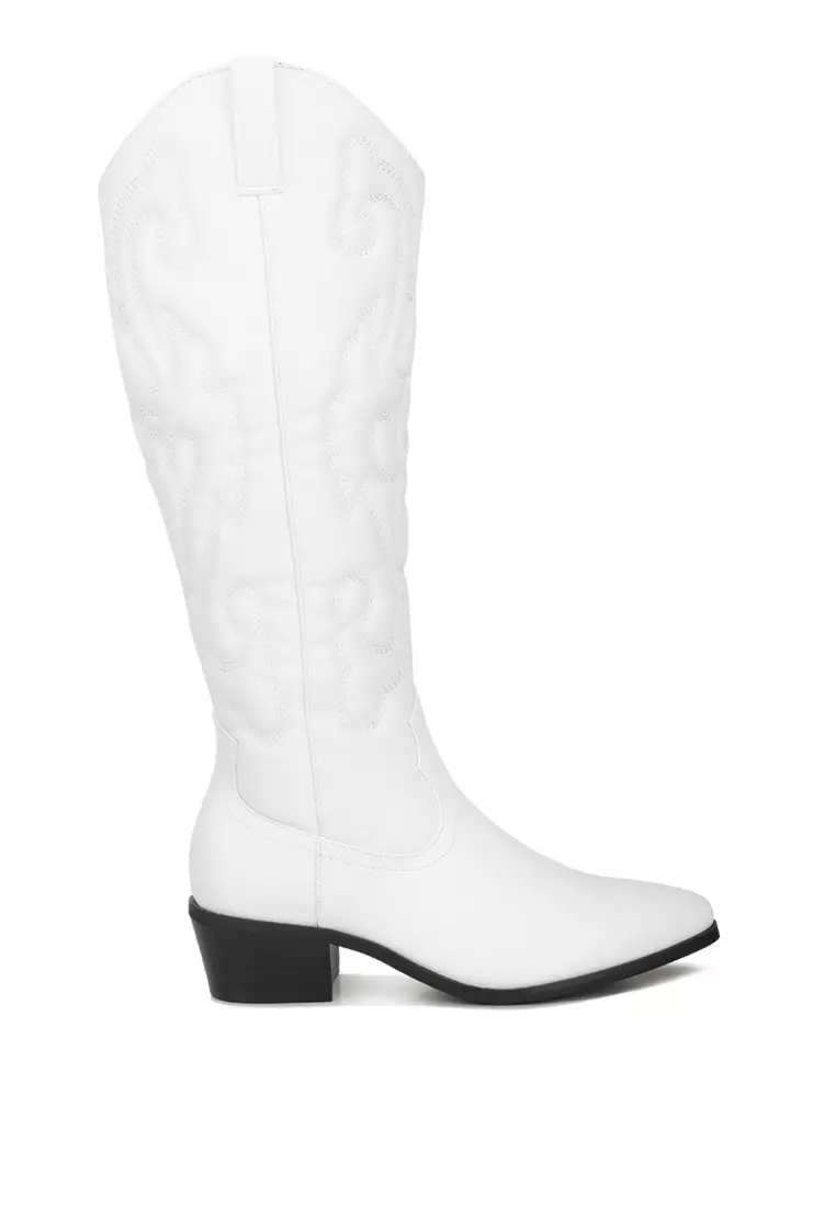 White sale cowboy bootie