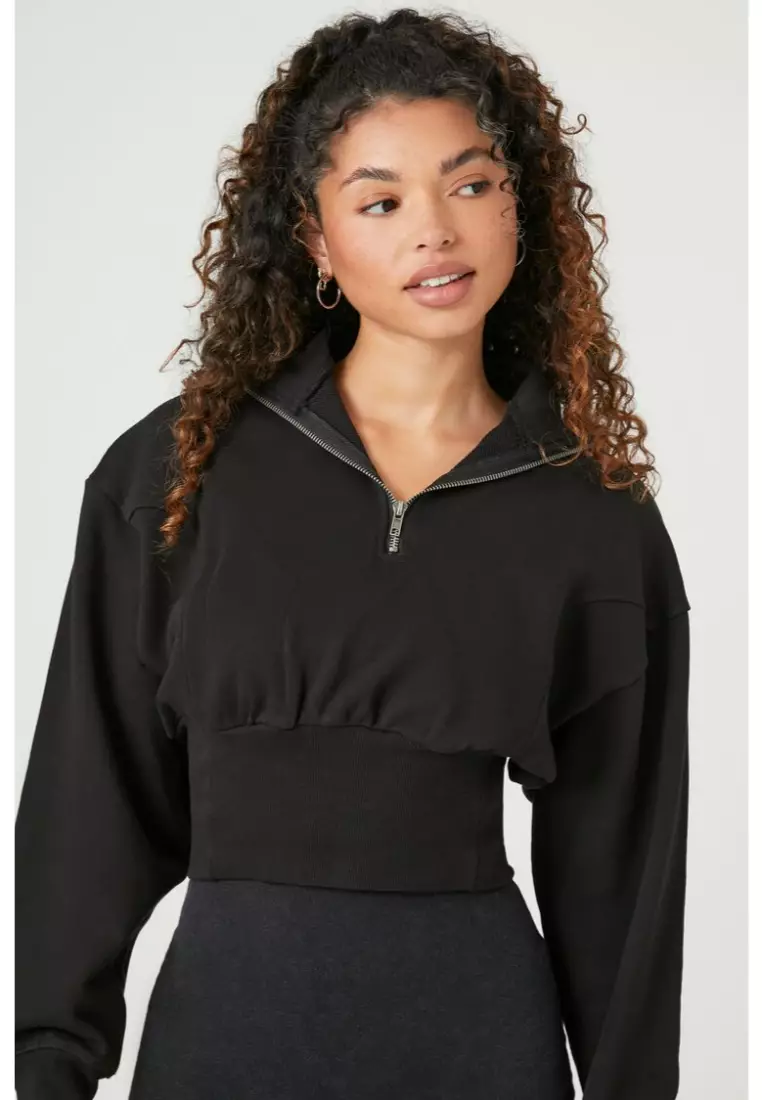 Buy FOREVER 21 French Terry Half Zip Pullover 2024 Online ZALORA