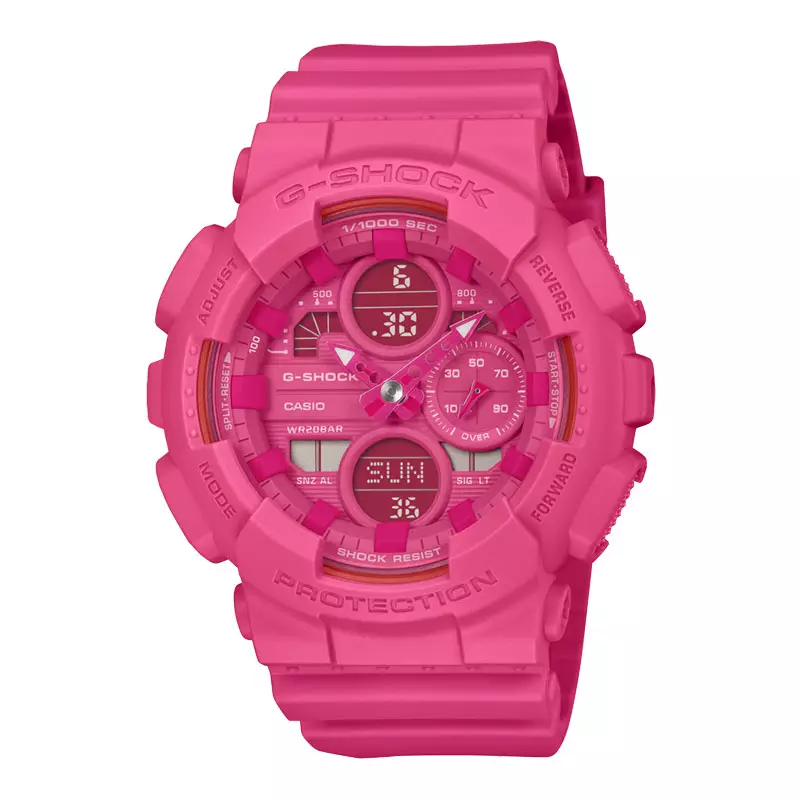 Jam Tangan Pria Casio G-Shock GMA-S145PK-4ADR Pink Ribbon Digital Analog Dial Pink Resin Band
