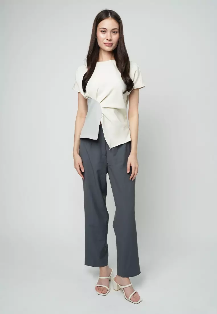 Keziah Tonal Top with Gathered side