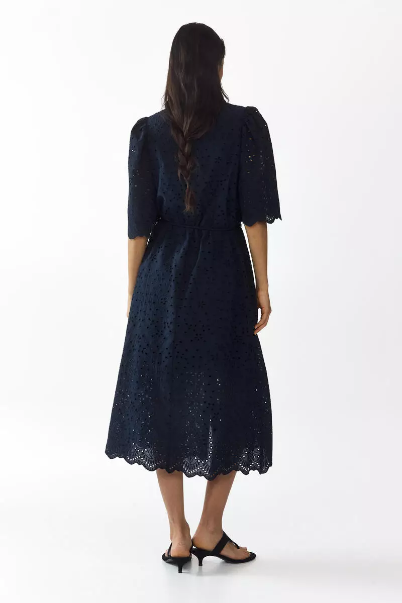 Broderie-anglaise cotton shirt dress