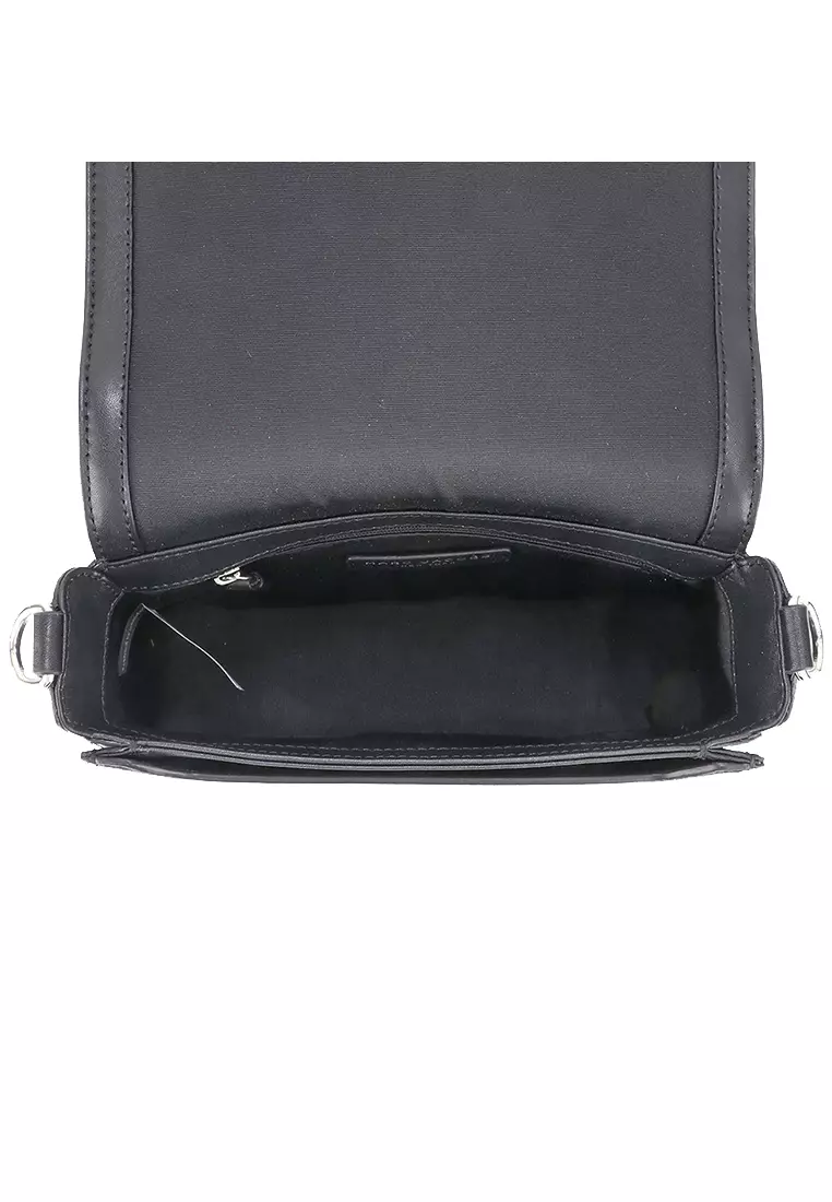 Leather Full Flap Logo Shoulder Bag Black H901L01RE21